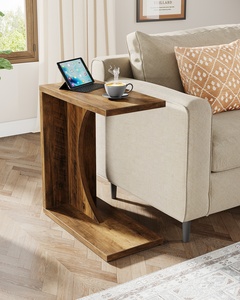 Mesa de sofá Tribesigns para espacio pequeño Mesa auxiliar de sofá pequeño para sala de estar Dormitorio Mesa auxiliar en forma de C - Product Image 1