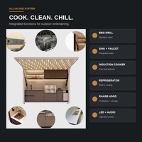 Cuisine d'extérieur portable avec design pliable, idéale pour le camping, les pique-niques et la cuisine en plein air