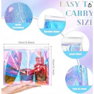 กระเป๋าใส่เครื่องสำอางแบบใส ตัวอย่างฟรี  กระเป๋าจัดระเบียบเครื่องสำอาง PVC กันน้ำ  กระเป๋าพลาสติกใส่เครื่องสำอางพร้อมซิป - Product Image 6