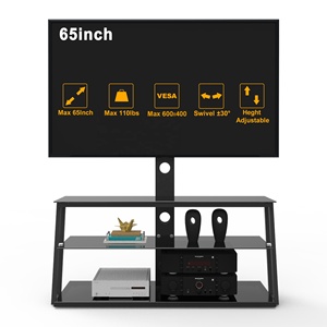 <span class=keywords><strong>Mobile</strong></span> <span class=keywords><strong>Mobile</strong></span> <span class=keywords><strong>TV</strong></span> Trolley Stand Monitor regolabile carrello da 32 a 65 pollici carrello Max Black Metal Living cabrio Packing