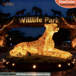 Sculpture Animale LED en <span class=keywords><strong>Fibre</strong></span> de Verre Durable, Motif Artistique Décoratif, Éclairage pour Festival, Zoo, Parc, Jardin, Paysage, Nouvel An - Product Image 1
