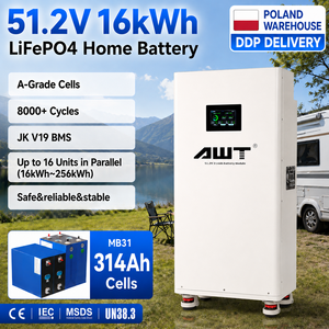 Baterai Lifepo4 EU Stock Moving Vertical 48V 16kWh 51.2V MB31 314Ah dengan BMS JK V19 untuk Penyimpanan Daya Rumah - Product Image 1