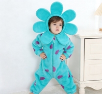 Ensemble pyjama une pièce épais à capuche, manches bouffantes, imprimé animal, fermeture boutonnée, écologique, utilisable quatre saisons