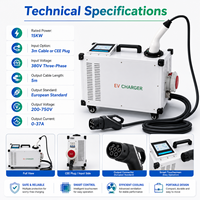 Chargeur rapide portable et mobile DC 15 kW CCS2 2026 pour véhicules électriques sans batterie