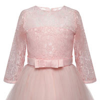 Robe en dentelle fleurie pour filles de 6 à 14 ans, robe de princesse, robe de soirée, robe longue pour enfants, robe de mariage, robe de cosplay en tulle pour filles