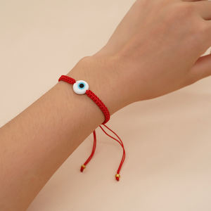 Pulsera <span class=keywords><strong>de</strong></span> <span class=keywords><strong>Ojo</strong></span> Turco Blanca Trenzada a Mano Resoul, Amuleto <span class=keywords><strong>de</strong></span> Protección <span class=keywords><strong>de</strong></span> la Suerte con Hilo Plano <span class=keywords><strong>de</strong></span> Macramé, Regalo <span class=keywords><strong>de</strong></span> Amistad - Product Image 4