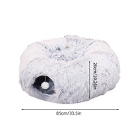 Lit pour chat en fibre de polyester pelucheuse toutes saisons, directement de l'usine, tunnel pour chat, nid rond chaud pour animaux de compagnie, pliable, disponible
