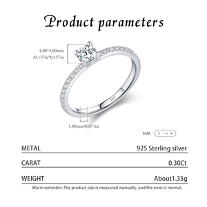 D Color Moissanite <b>Ring</b> Delicate Round S925 Sterling <b>Silver</b> Lab Diamond <b>Ring</b> for Women Wedding <b>Statement</b> Fine Jewelry - Product Image 4