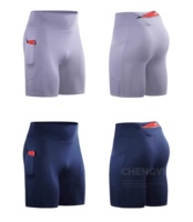 Shorts de course pour hommes à séchage rapide, respirants, réfléchissants, avec fermeture éclair, collants de compression en polyester pour le cyclisme et le fitness