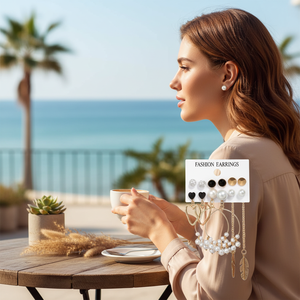 Elegante donna Trending orecchini a cerchio Clip-On gioielli di moda con conchiglia vendita calda all'ingrosso principalmente in lega e rame - Product Image 3