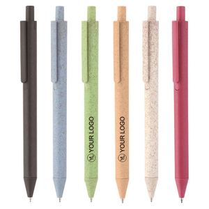 Custom Logo Eco Friendly Wheat Straw <b>Retractable</b> Ballpoint <b>Pen</b> Click Action <b>Pens</b> for Tradeshow Giveaways - Product Image 1