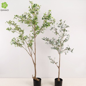 Arbre artificiel de begonnie Qihao, plante décorative d'intérieur en pot à feuilles de soie, haute simulation, style nordique, cadeau de déménagement - Product Image 1