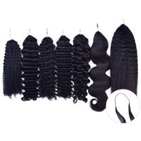 Rumoon Extensions de cheveux humains brésiliens Remy bouclés pré-bouclés pour tresses au crochet, paquets de mèches sans nœuds Miracle Knots 100g sans produits chimiques