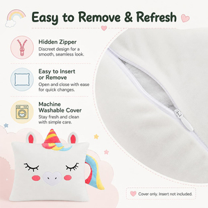 Federa per Cuscino in Peluche per Bambini, <span class=keywords><strong>Unicorno</strong></span> Bianco, Morbida Federa Animale per Letti e Pisolini, Camera da Letto, Casa, Regali di Natale - Product Image 2