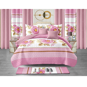 Ensemble de literie de luxe imprimé en coton, 3/10/15/24/30 pièces, comprenant draps, couvre-lit et rideaux, personnalisable en usine - Product Image 4