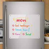 Tableau effaçable à sec magnétique pour réfrigérateur, épaisseur 3 mm, 14,2x11 pouces, lot multi-pièces, dos en acrylique transparent – Nouveauté 2026, Vente Flash