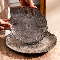 Luxe Gravure Trouwplaat Schaal Glazen Tafelblad Rozenfruit Ontwerp Milieuvriendelijke Glazen Opladers