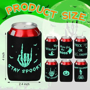 ปลอกหุ้มกระป๋องเรืองแสงในที่มืด สำหรับฤดูร้อน ฮาโลวีน ปลอกกระป๋องแบบกำหนดเอง ของตกแต่งปาร์ตี้สุดฮา สำหรับกระป๋องหรือขวด ของขวัญสำหรับงานสังสรรค์ - Product Image 2