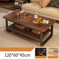 Table basse gigogne moderne haut de gamme, multifonctionnelle, en bois, design rectangulaire, double niveau de rangement, extensible