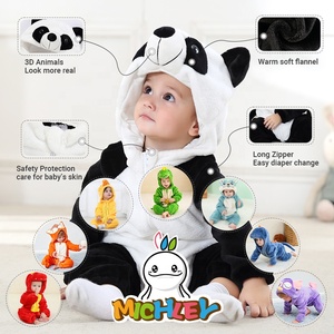 Michley <strong>Winter</strong> Unisex <strong>Baby</strong> Onesie Hoodie Newborn Flannel Material Animal Children's <strong>Rompers</strong> - Product Image 2