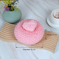 Jouet Squishy Gâteau Rose en forme de Dôme, à remontée lente, motif Cœur, Nœud et Taches, anti-stress, cadeau de bureau