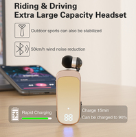 Écouteur intra-auriculaire sans fil Bluetooth léger avec affichage LED, son Hi-Fi, pour le sport et les affaires, compatible iPhone, mains libres