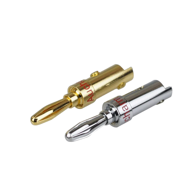 4.3mm Pure Copper Plated Gold Banana Plug, High-Fidelity Speaker Amplifier Terminal Banana Plug