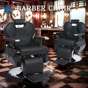 Chaise de barbier hydraulique à hauteur réglable, chaise de salon commerciale HZ8702A noire - Product Image 1