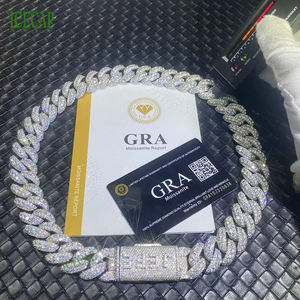 Chaîne cubaine haute couture chaîne personnalisée en argent 925 plaqué or 18 carats Hip Hop Miami chaîne cubaine collier pour hommes - Product Image 2