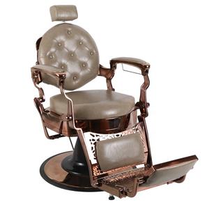 Chaise de barbier vintage de luxe rose et or à vendre ; Chaises de beauté robustes avec grande pompe ; Équipement de beauté capillaire de salon en gros - Product Image 1