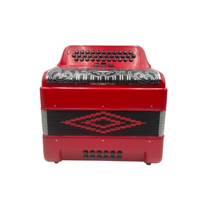 Fisarmonica Professionale SEASOUND JB3412C Rossa, 34 Tasti, 12 Bassi, 3 Registri, Diatonica, Copertura in Celluloide, Portatile, Griglia Nera e Argento - Product Image 2