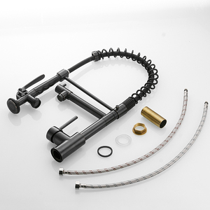 Robinet de cuisine thermostatique à tirette avec broche Robinet d'évier de cuisine à <span class=keywords><strong>double</strong></span> <span class=keywords><strong>sortie</strong></span> en laiton Robinets de cuisine en céramique contemporains Mélangeur - Product Image 3