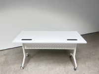 Bureau pliant moderne en métal avec roulettes, table multifonctionnelle pour bureau et salle de formation, mobilier commercial durable
