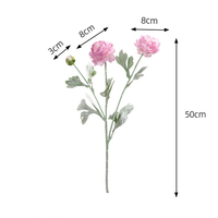 Buket Bunga Teratai Buatan 3 Kepala dengan Sentuhan Bulu, Peony Realistis Berkualitas Tinggi untuk Dekorasi Ruang Tamu, Meja Makan, dan Rumah