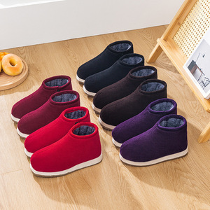 Home <b>Slippers</b> Cotton Thick Soled Warm Non Slip Flat Heel Solid Color For Adults Daily Use At Home - Product Image 2
