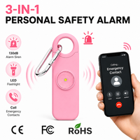 Alarme de sécurité personnelle 130 dB avec appel d'urgence SOS, lampe torche LED, alarme de défense personnelle rechargeable pour femmes et personnes âgées