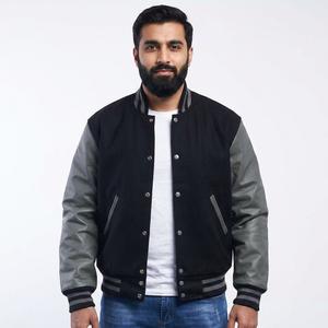 <b>Men</b> Varsity Jacket for <b>men</b> a classic winter staple with striped sleeves soft lining and a bold - Product Image 1
