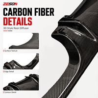 Extension de diffuseur arrière en fibre de carbone véritable ZESON style 3D pour BMW M3 F80 M4 F82 F83 2014-2018
