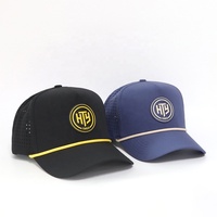 Últimos Modelos de Gorra de Béisbol Personalizada con Parche de Goma de 5 Paneles y Logotipo, Gorra de Golf Perforada con Corte Láser, Gorra Deportiva Impermeable al por Mayor
