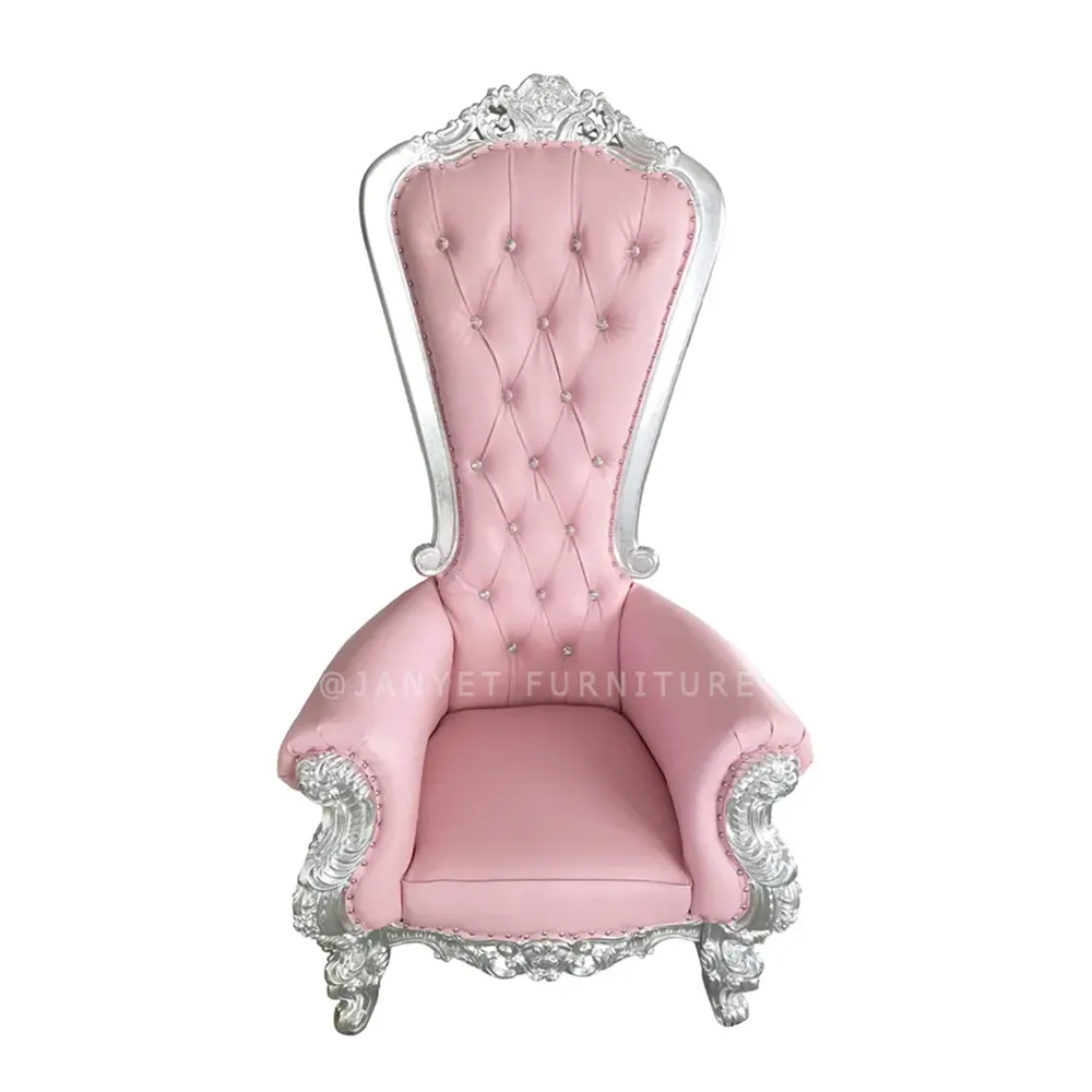 Rental baroque style wedding christmas pink queen throne chiars