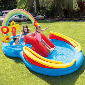 <span class=keywords><strong>Piscine</strong></span> gonflable <span class=keywords><strong>INTEX</strong></span> Arc-en-ciel Flamant rose avec toboggan aquatique familial et <span class=keywords><strong>piscine</strong></span> à balles, en PVC respectueux de l'environnement - Product Image 1