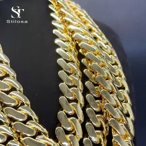 Özel boyut Miami Hip-Hop küba zinciri moda takı 12mm-22mm zincir 925silver18k altın Moissanite ile