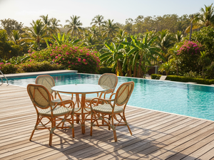 Stylish Comfortable Asian Space-Saving Jamaica <b>Bistro</b> Dining <b>Set</b> Made <b>Rattan</b>/Wicker for Home Apartment Villa Use Made Indonesia - Product Image 3