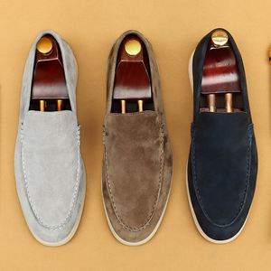 Mocasines de Gamuza para Hombre, Punta Redonda, Forro de Cuero Genuino, Suela de Goma, Entresuela de EVA, Zapatos Casuales de Negocios para Todas las Temporadas - Product Image 4