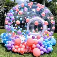 Maison Gonflable Géante Claire Amusante pour Fêtes d'Enfants, Tente Bulle Igloo de Cristal Transparente avec Ballons Gonflables