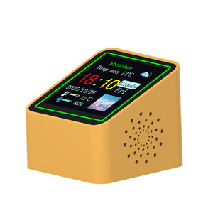 Smart Desktop Weather <b>Clock</b> With Backlight <b>Digital</b> Display For Bedroom White Rectangle Shape Usb Charging Built In Battery - Product Image 2