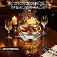 8L Edelstahl Runder Chafing Dish Buffet-Speisenwärmer mit Hängedeckel für Hotel, Restaurant, Catering, Hochzeit, Party, Bankett