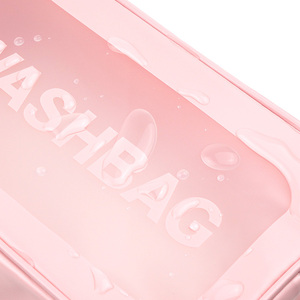OEM sacchetto di viaggio di alta qualità PVC/Pu wc per la bellezza rosa cosmetico chiaro borsa stile di moda con chiusura a cerniera per il trucco <span class=keywords><strong>Stor</strong></span> - Product Image 3