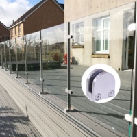DETECH Support de fixation en acier inoxydable moderne sans cadre pour balustrade, main courante, poteau, pince à verre en forme de D