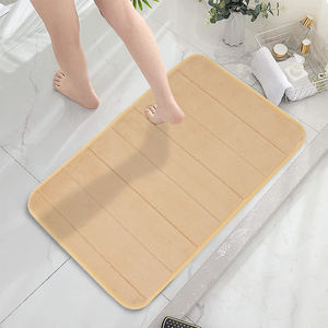 Urinoir antidérapant noir Logo personnalisé fleur moderne carré absorbant l'eau tapis de sol doux pour salles de bains - Product Image 5